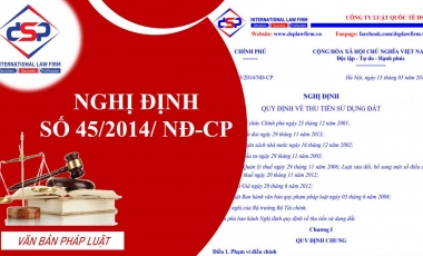 Nghị định 45/2014/NĐ-CP thu tiền sử dụng đất mới nhất Hoàng Thịnh Luật