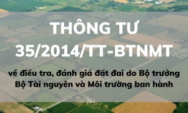 Thông tư 35/2014/TT-BTNMT về điều tra, đánh giá đất đai do Bộ trưởng Bộ Tài nguyên và Môi trường ban hành Hoàng Thịnh Luật