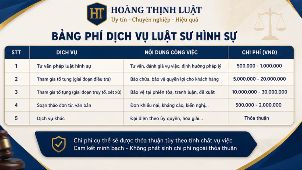 Chi phí thuê luật sư hình sự HCM – Minh bạch và hợp lý tại Hoàng Thịnh Luật Chi phí thuê luật sư hình sự HCM – Minh bạch và hợp lý tại Hoàng Thịnh Luật